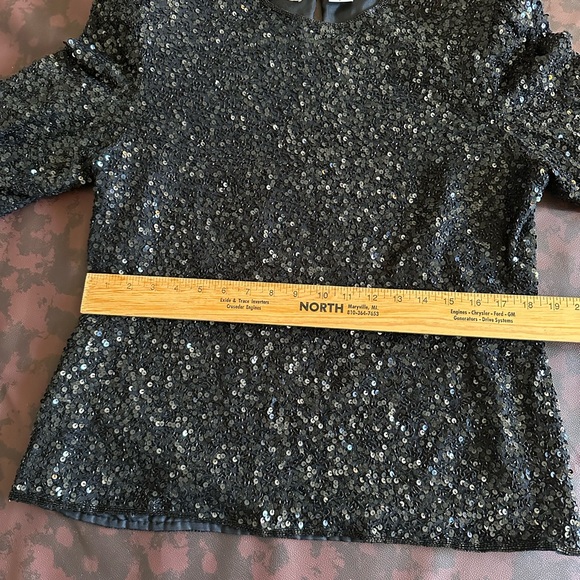 Laurence Kazar Black Sequin Blouse - Picture 7 of 8